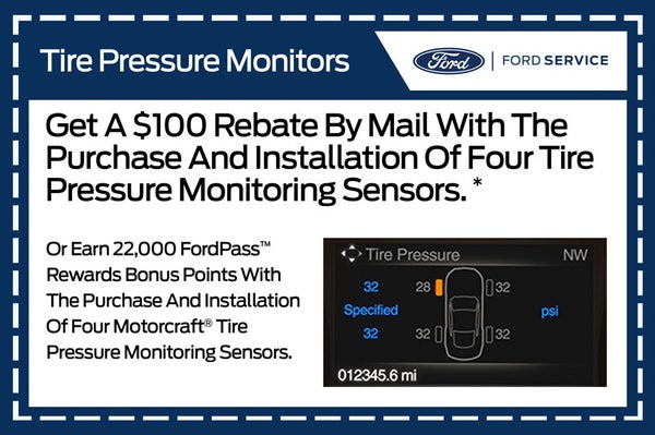 Four Tire Pressure Monitoring Sensors $100 Rebate
